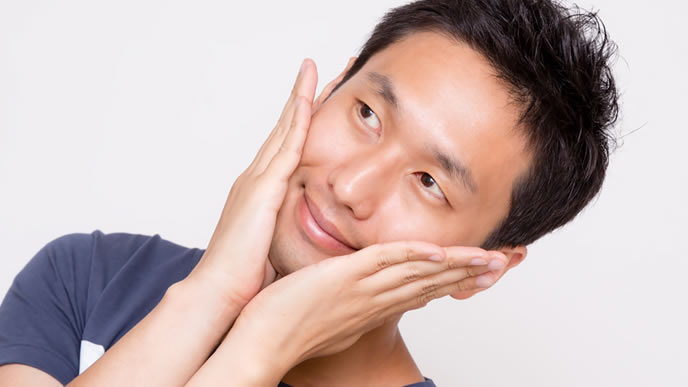 照れ屋さんな男性