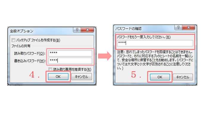 パスワードを2つ入力する