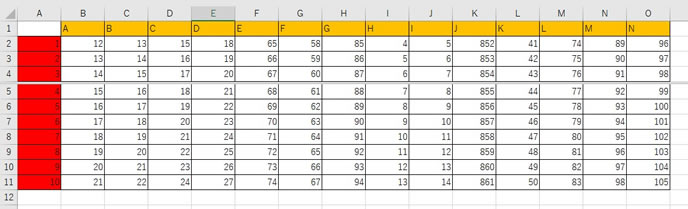 エクセルの列を指定した分割表示の仕方2