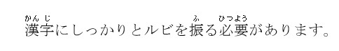 漢字にルビが振られた表示
