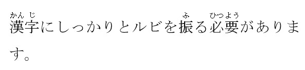 ルビが綺麗に調整された表示