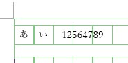 罫線に入力した文字がずれた