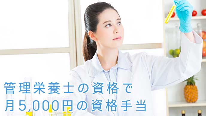 試験管を持って研究をしている管理栄養士