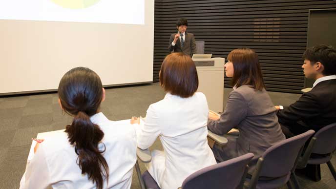 講習会を受けているビジネスマン達