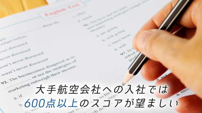 TOEICの試験で英語の問題を解いている