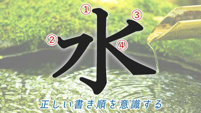 「水」の漢字と波紋