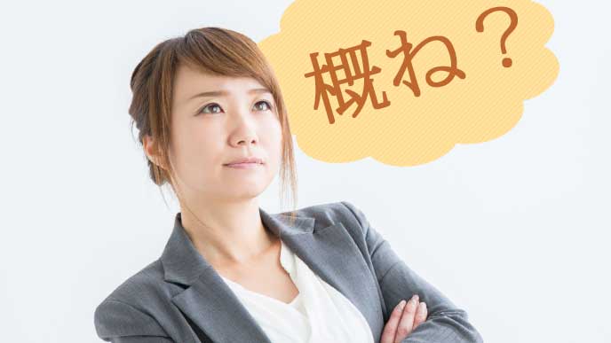 「概ね」の意味を考えてる女性