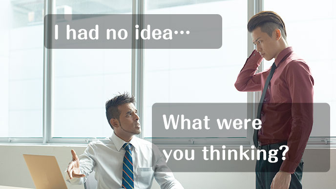 上司に怒られる男性社員