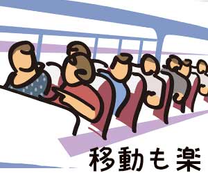 貸し切りバスで移動