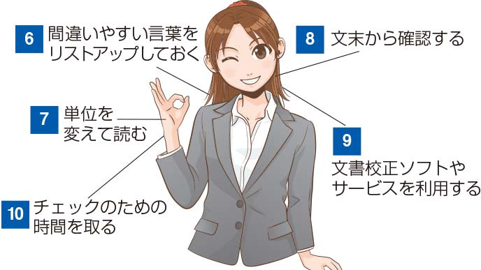 図解：誤字脱字を減らす5～10個のテクニック