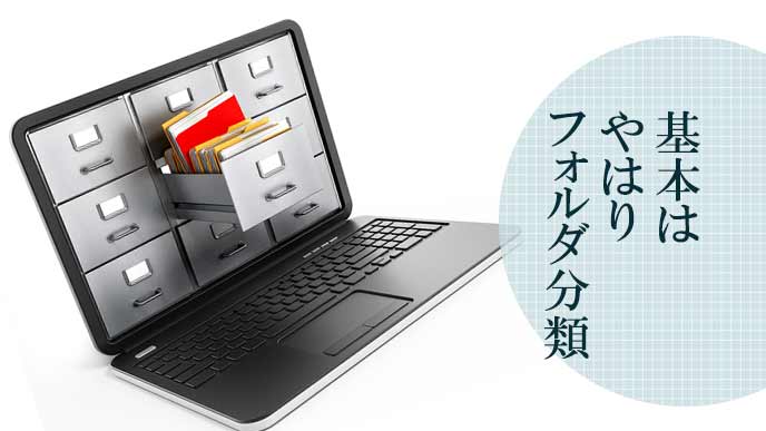 パソコンの画面に書類フォルダがある