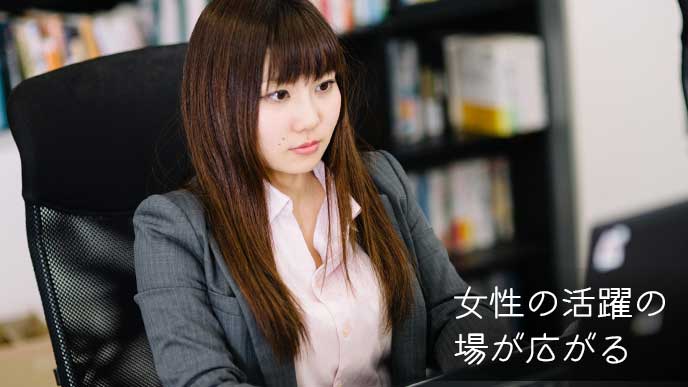 パソコンで仕事をしている女性社員