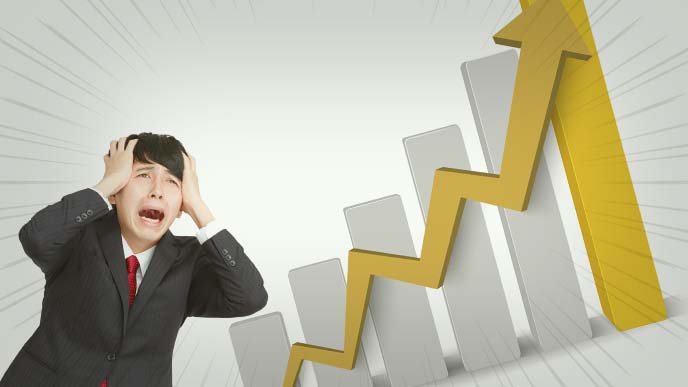 ノルマを達成できずパニックになっているサラリーマン