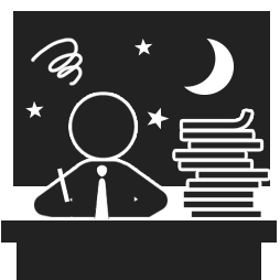 望まぬ残業をしている人のイメージ