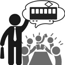 電車の時間を理由に宴会を抜け出す人のイメージ