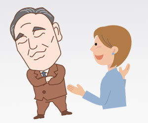 役職の男性に相談する社員