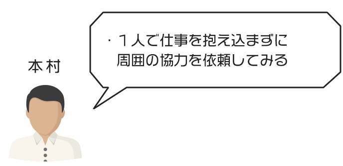 時には周囲の協力を得て時短する本村さんのアバター