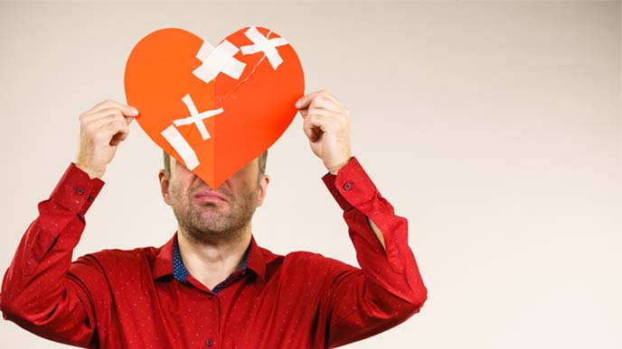 ハートブレイクな男性