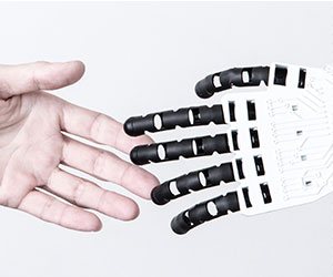 握手する人とロボットの手