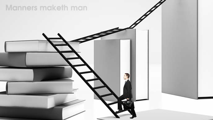 勉強をし続けるスーツ姿の男性のイメージ