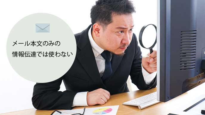 メール本文だけの場合には使わない