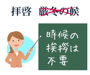 本文は「拝啓」から書き始めて時候の挨拶は不要