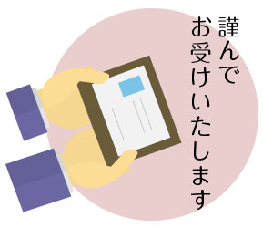 何かをもらう・了承する際の「謹んで」