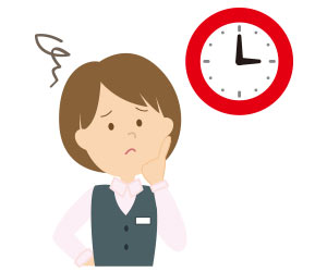 勤務時間で思案する女性社員