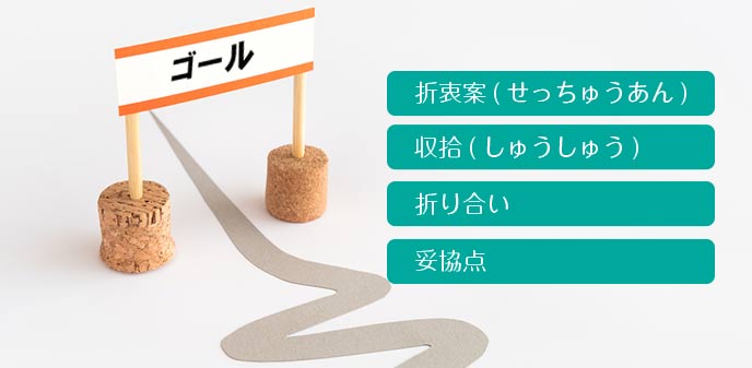 「落としどころ」の類語表現