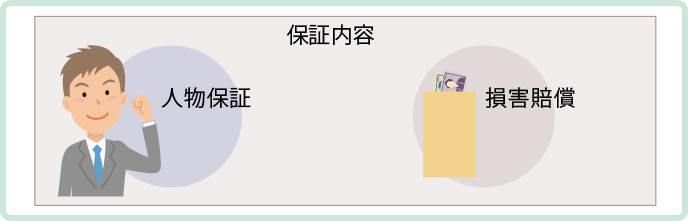 保証内容は「人物保証」と「損害賠償」
