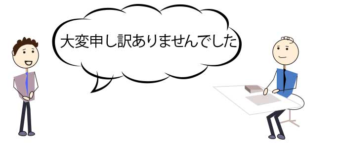 まずは謝罪する