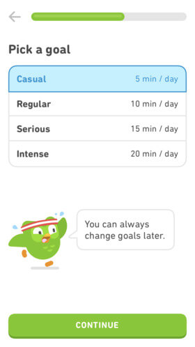 Duolingoアプリのキャプチャ